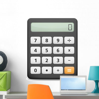 Calculator Wall Decal shown on a wall