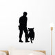 Police Dog with Handler Silhouette Wall Decal