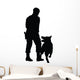 Police Dog with Handler Silhouette Wall Decal