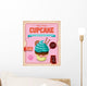 Vintage Blue Cupcake Poster Design Wall Decal