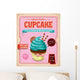 Vintage Blue Cupcake Poster Design Wall Decal