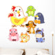 Cute Cartoon Animals Wall Decal Sticker Set Wall Decal