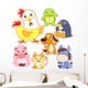 Cute Cartoon Animals Wall Decal Sticker Set Wall Decal