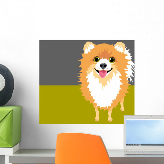 Illustration Happy Pomeranian Wall Decal