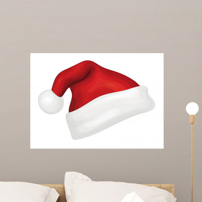 Vector Red Santa Claus Wall Decal shown on a wall