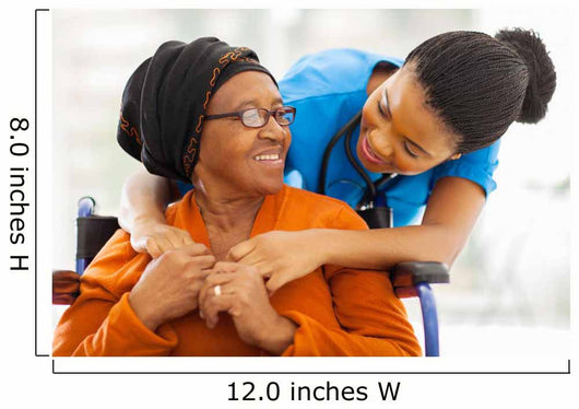 African Senior Patient with Wall Decal