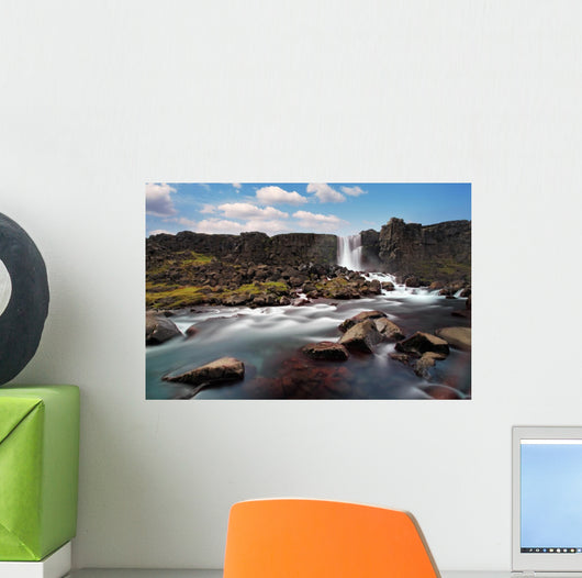 Oxararfoss Waterfall Thingvellir Iceland Wall Decal