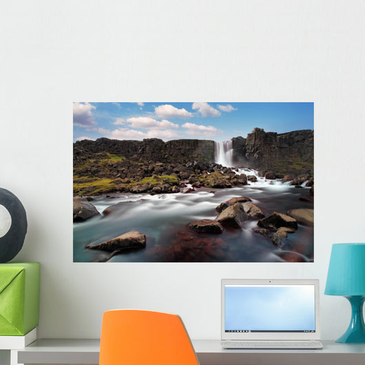 Oxararfoss Waterfall Thingvellir Iceland Wall Decal