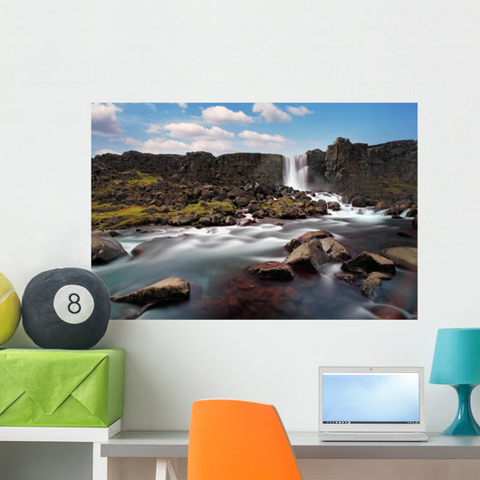 Oxararfoss Waterfall Thingvellir Iceland Wall Decal