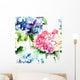 Watercolor Hydrangea Flowers Wall Decal