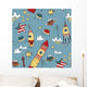 Seamless Cartoon Space Wall Decal