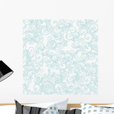 Seamless Abstract Breeze Wall Decal shown on a wall