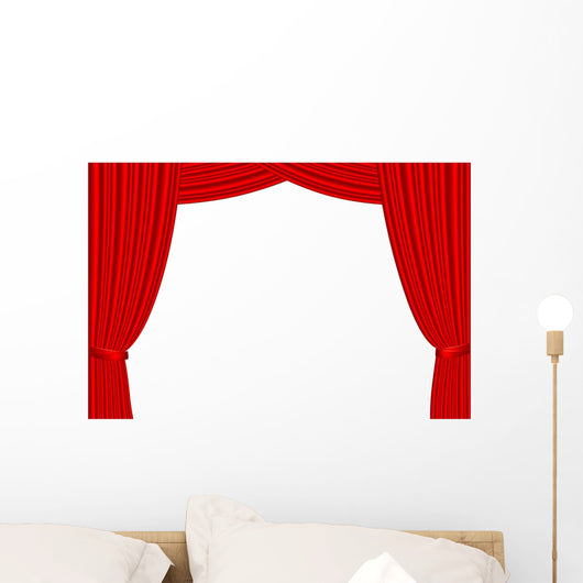 Red Stage Curtain White Wall Decal