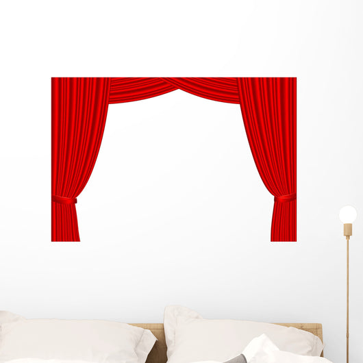 Red Stage Curtain White Wall Decal