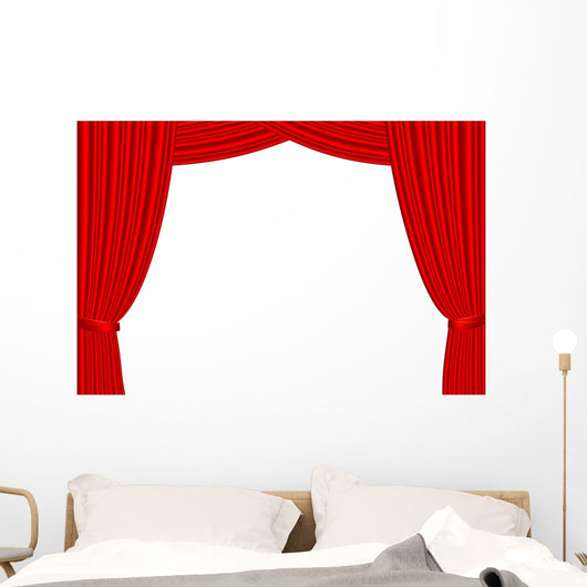 Red Stage Curtain White Wall Decal