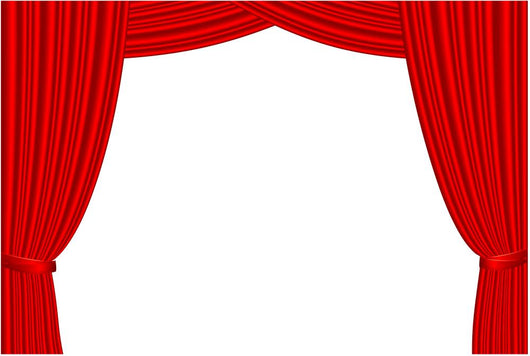 Red Stage Curtain White Wall Decal