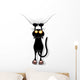 Cat Scratching Cat Funny Wall Decal
