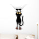 Cat Scratching Cat Funny Wall Decal