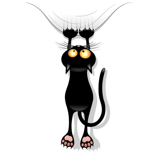Cat Scratching Cat Funny Wall Decal