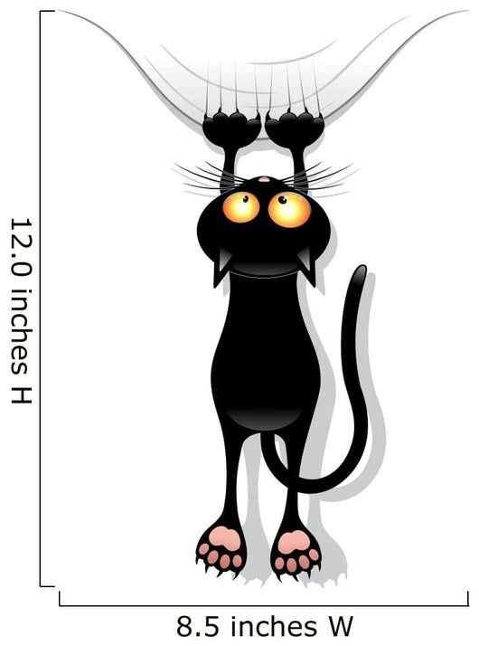 Cat Scratching Cat Funny Wall Decal