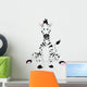 Sitting Cartoon Zebra Wall Decal