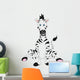 Sitting Cartoon Zebra Wall Decal