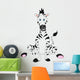 Sitting Cartoon Zebra Wall Decal