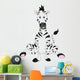 Sitting Cartoon Zebra Wall Decal