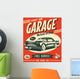 Red Retro Car Service Sign Wall Decal