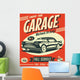 Red Retro Car Service Sign Wall Decal