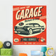 Red Retro Car Service Sign Wall Decal