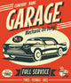 Red Retro Car Service Sign Wall Decal