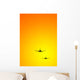 Airplanes Landing Sunset Wall Decal