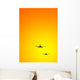 Airplanes Landing Sunset Wall Decal