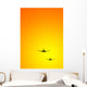 Airplanes Landing Sunset Wall Decal