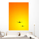 Airplanes Landing Sunset Wall Decal