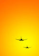 Airplanes Landing Sunset Wall Decal