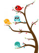 Birds Sitting Tree Wall Decal