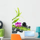Purple Orchid with Bamboo Wall Decal