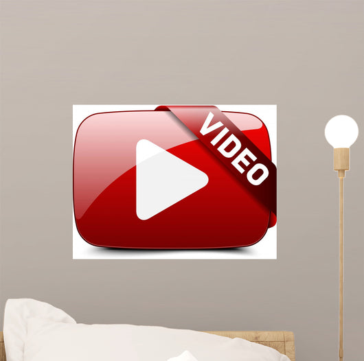 Video Button Wall Decal