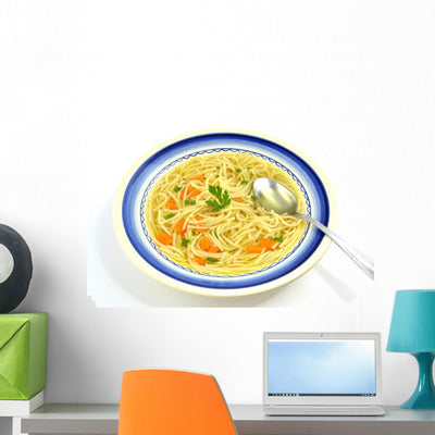 Chicken Soup with Noodles Wall Decal shown on a wall