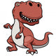Vector Illustration Cartoon Dinosaur Wall Decal