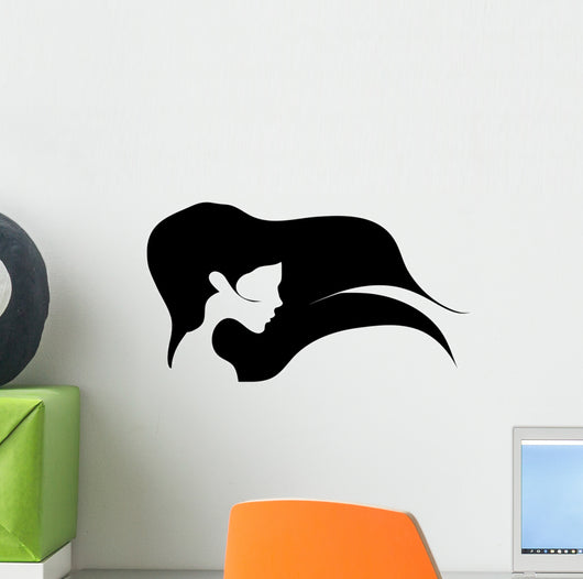 Girl with Long Hair Wall Decal