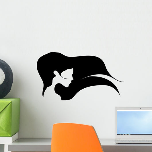 Girl with Long Hair Wall Decal