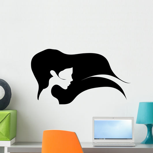 Girl with Long Hair Wall Decal