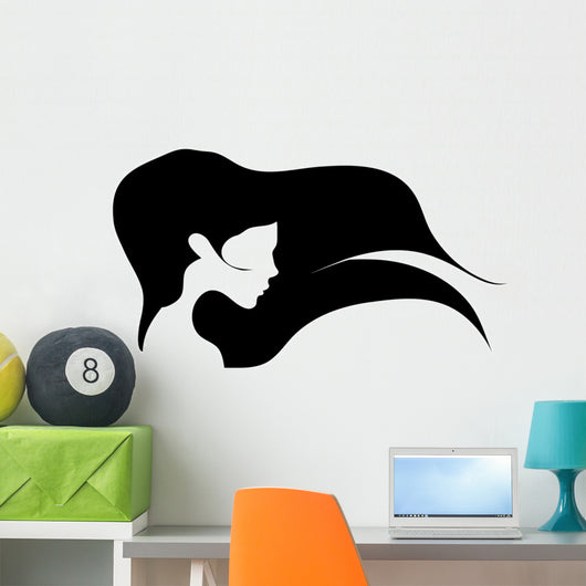 Girl with Long Hair Wall Decal