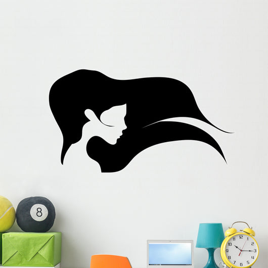Girl with Long Hair Wall Decal