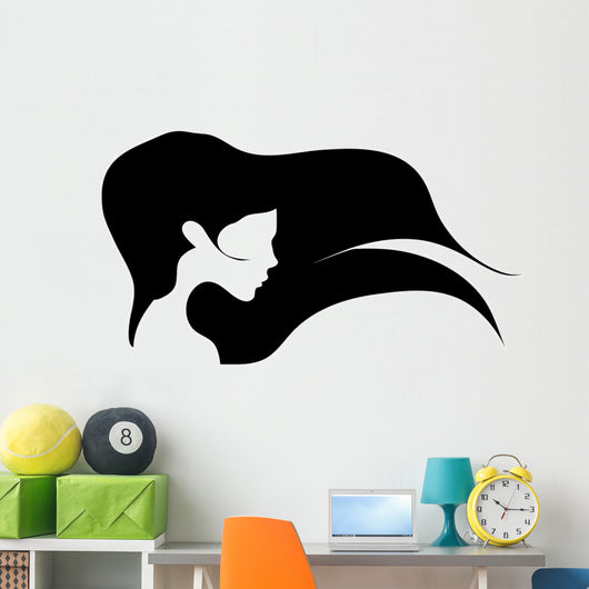 Girl with Long Hair Wall Decal