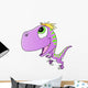 Cute Purple Raptor Dinosaur Wall Decal