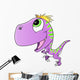 Cute Purple Raptor Dinosaur Wall Decal